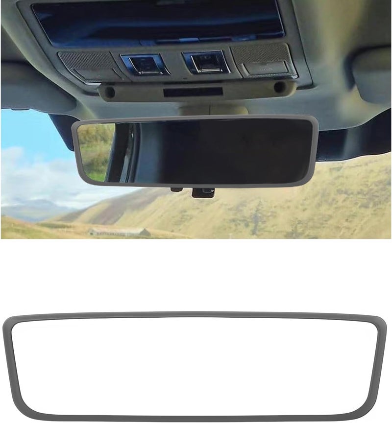 Wevdn Rear View Mirror Protector Frame, Silicone Car RearView Mirror Cover Compatible with Model 3 and Y, Auto Interior Decoration Gifts, Car Accessories (Sky Blue) - Image 1